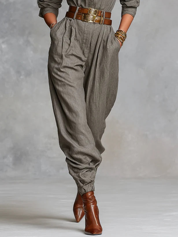Blended Long Sleeve Shirt Jumpsuit