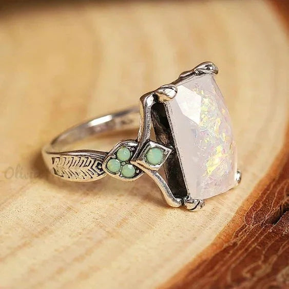 Vintage White Opal Ring