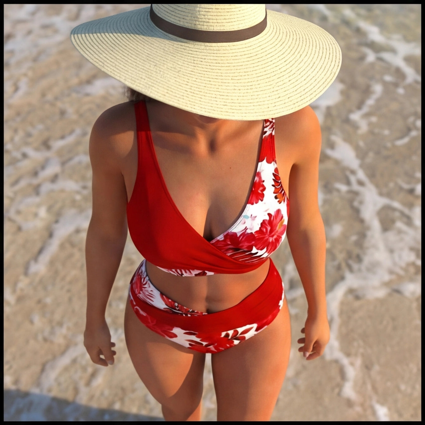 TropiCurve™ | Floral High Waist Bikini Set