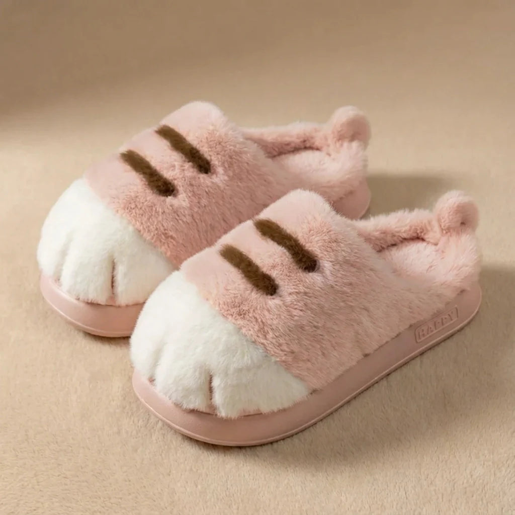 PurrPaws™ | Cat Paw Plush Slippers