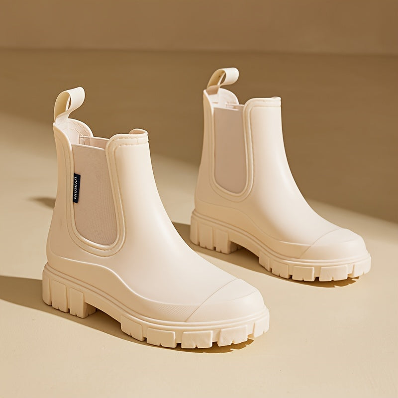 Amaranta™ | Waterproof Chelsea rubber lug-sole rain boots