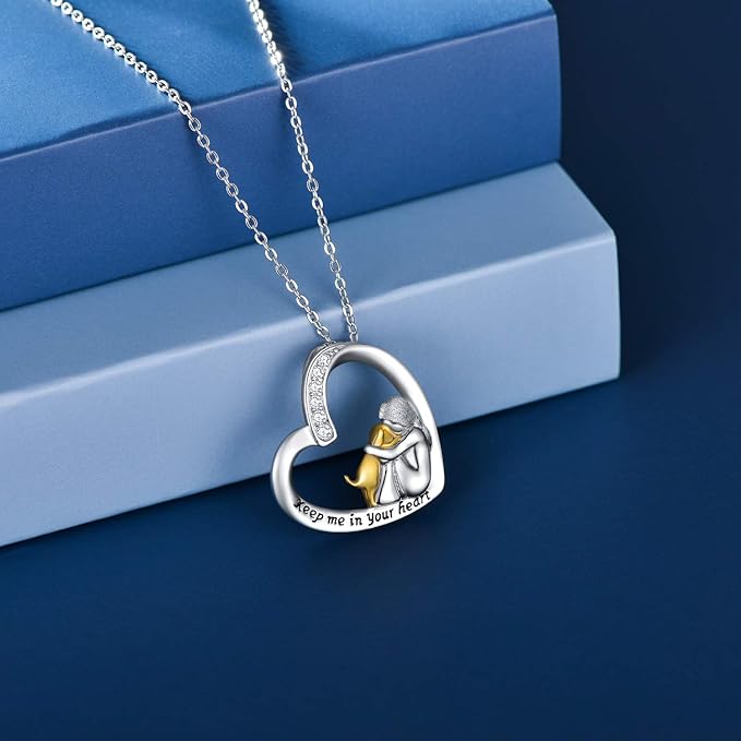 Necklace – Heart & Dog Design with Zirconia