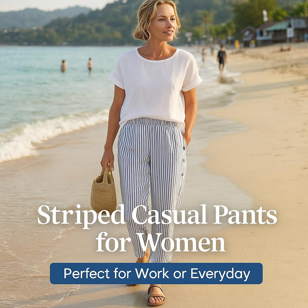 CoastalFlow™ | Striped Casual Trousers
