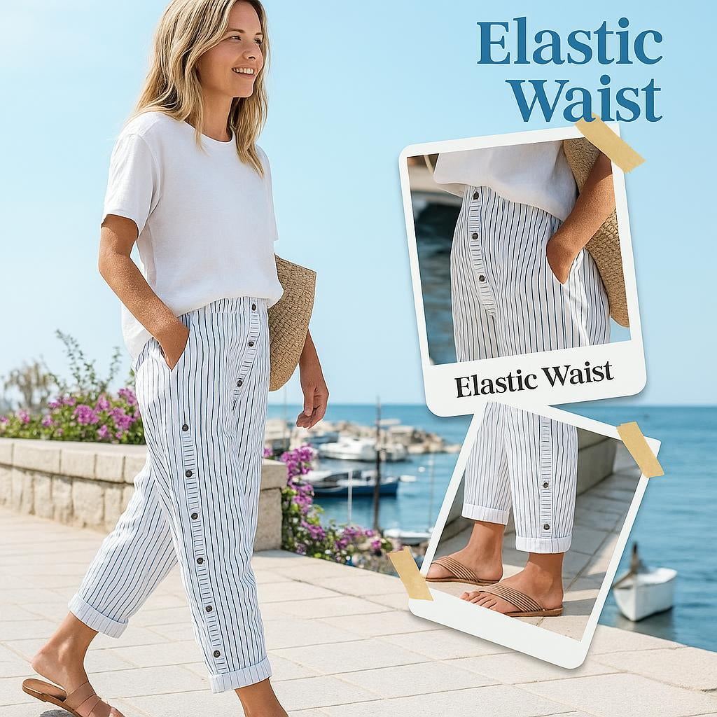 CoastalFlow™ | Striped Casual Trousers