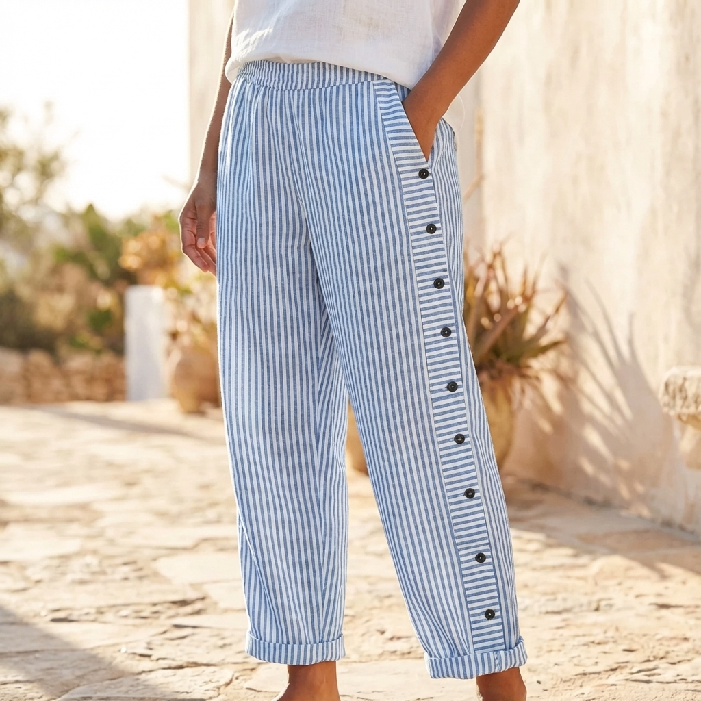 CoastalFlow™ | Striped Casual Trousers