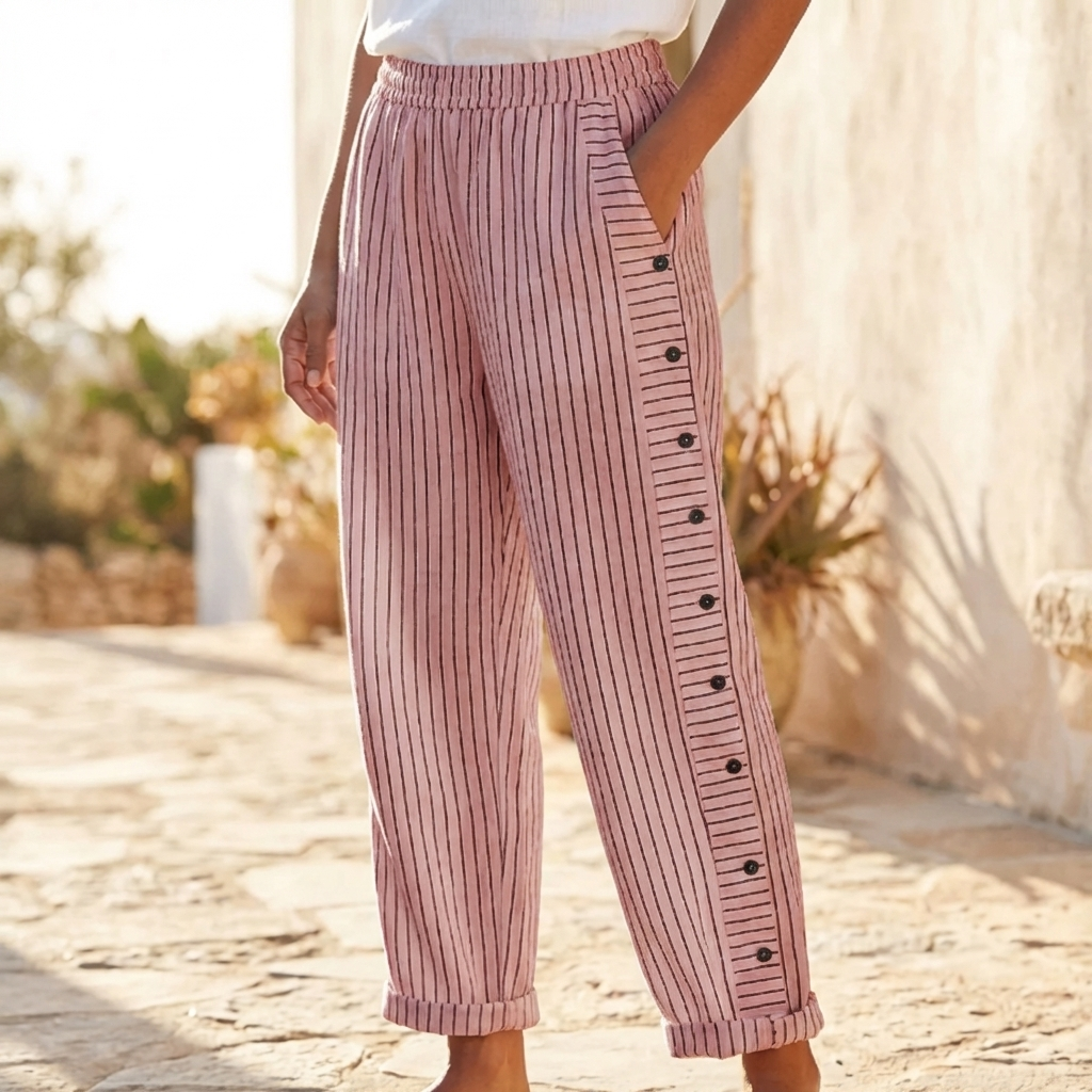 CoastalFlow™ | Striped Casual Trousers