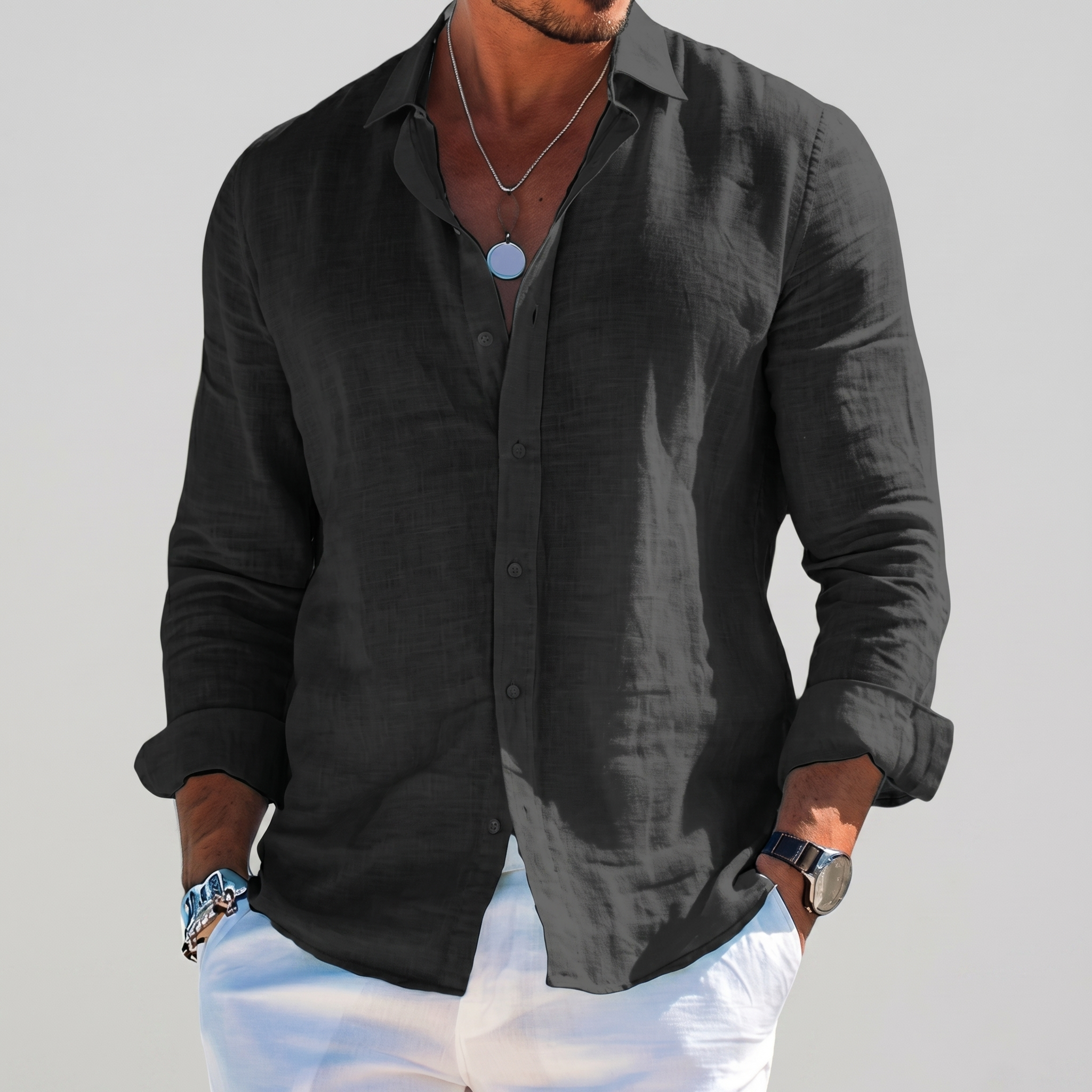 LinenEase™ | Men's Relaxed Linen Summer Shirt