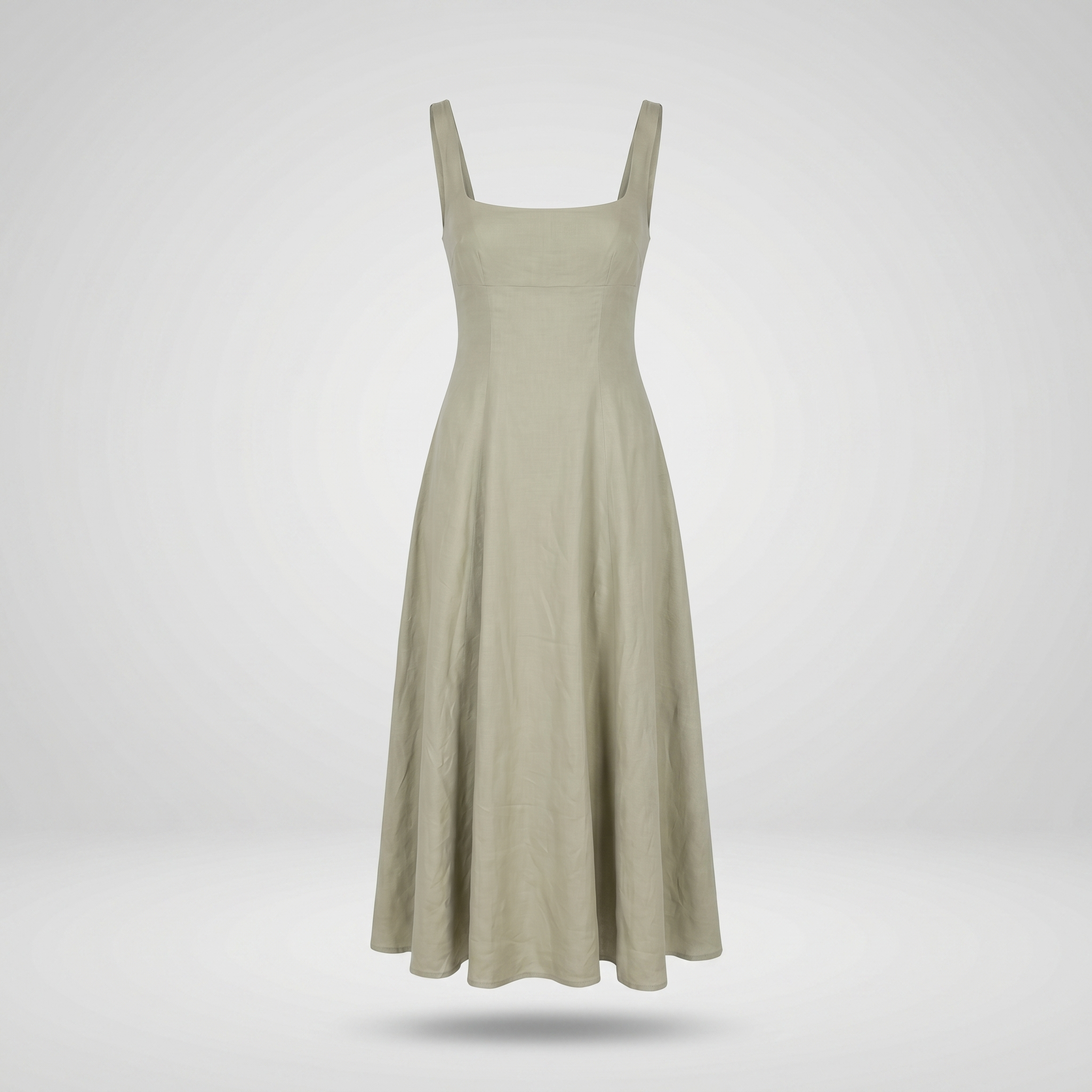 GraceFlow™ | Women's Square Neck Midi Swing Dress