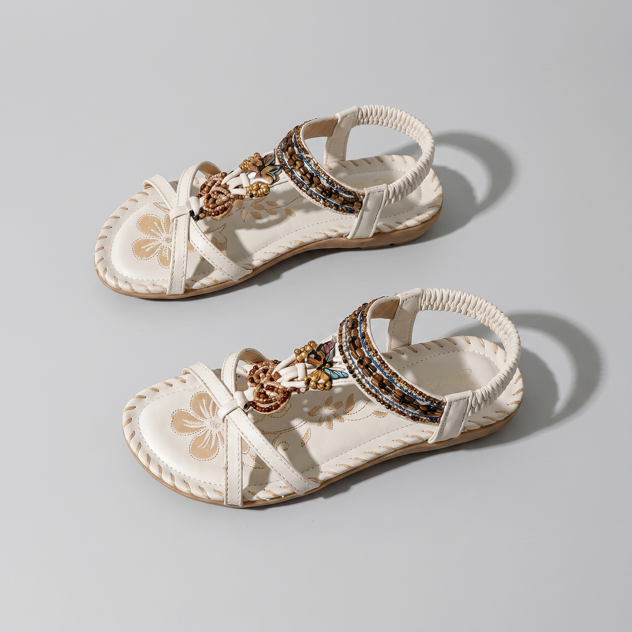 TribeFoot™ | Women's Boho Beaded Orthopedic Flat Sandals