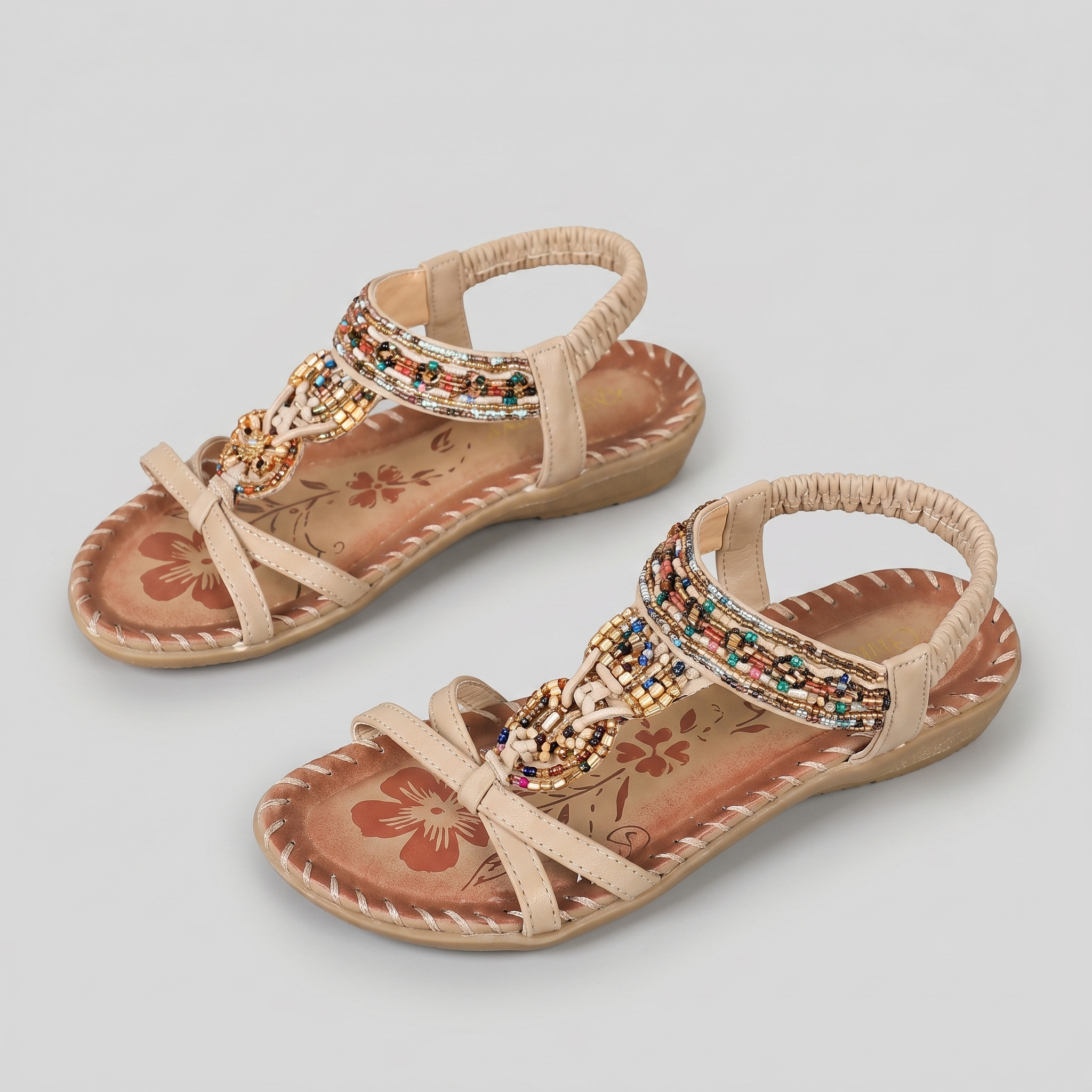 TribeFoot™ | Women's Boho Beaded Orthopedic Flat Sandals
