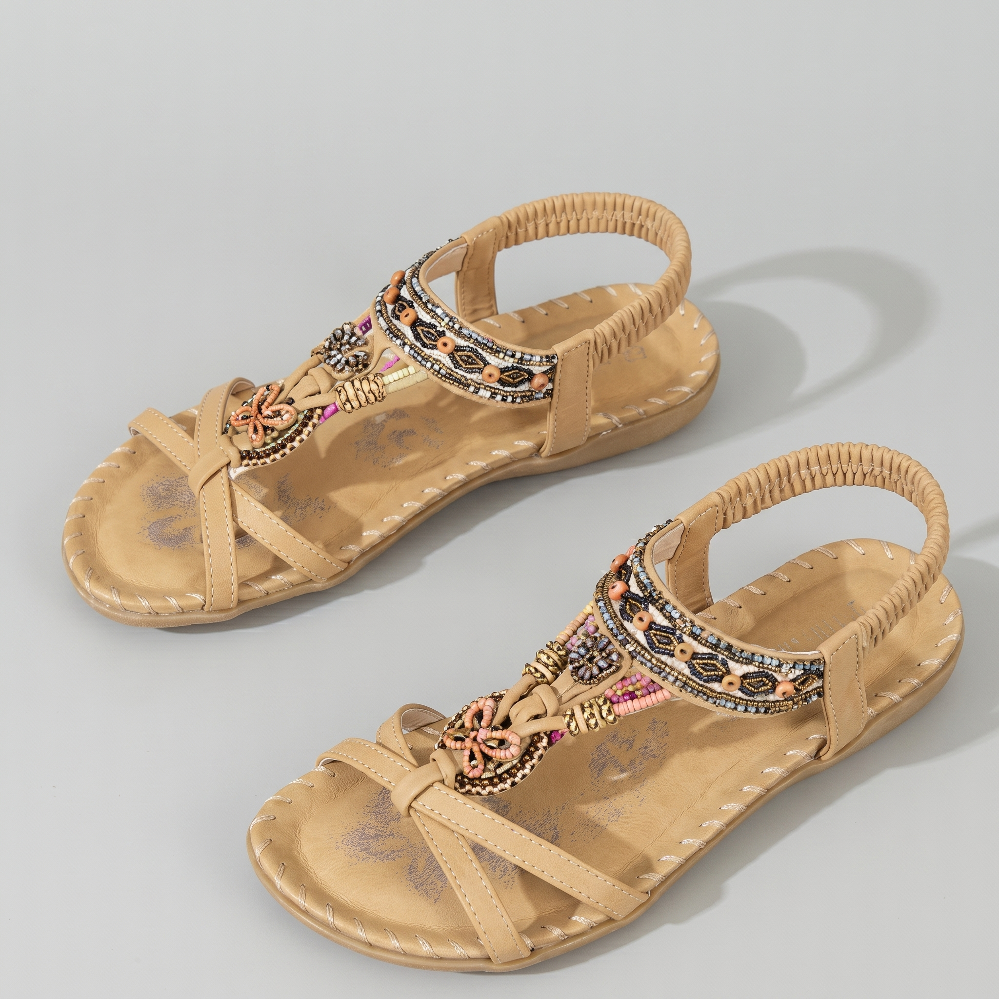 TribeFoot™ | Women's Boho Beaded Orthopedic Flat Sandals