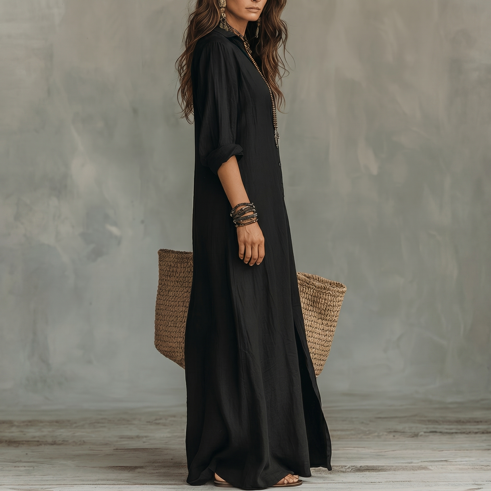 WillowShift™ | Women's Button-Down Maxi Shirt Dress