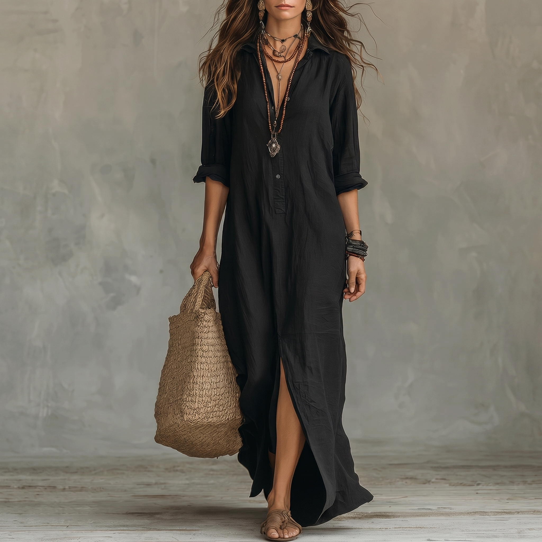 WillowShift™ | Women's Button-Down Maxi Shirt Dress