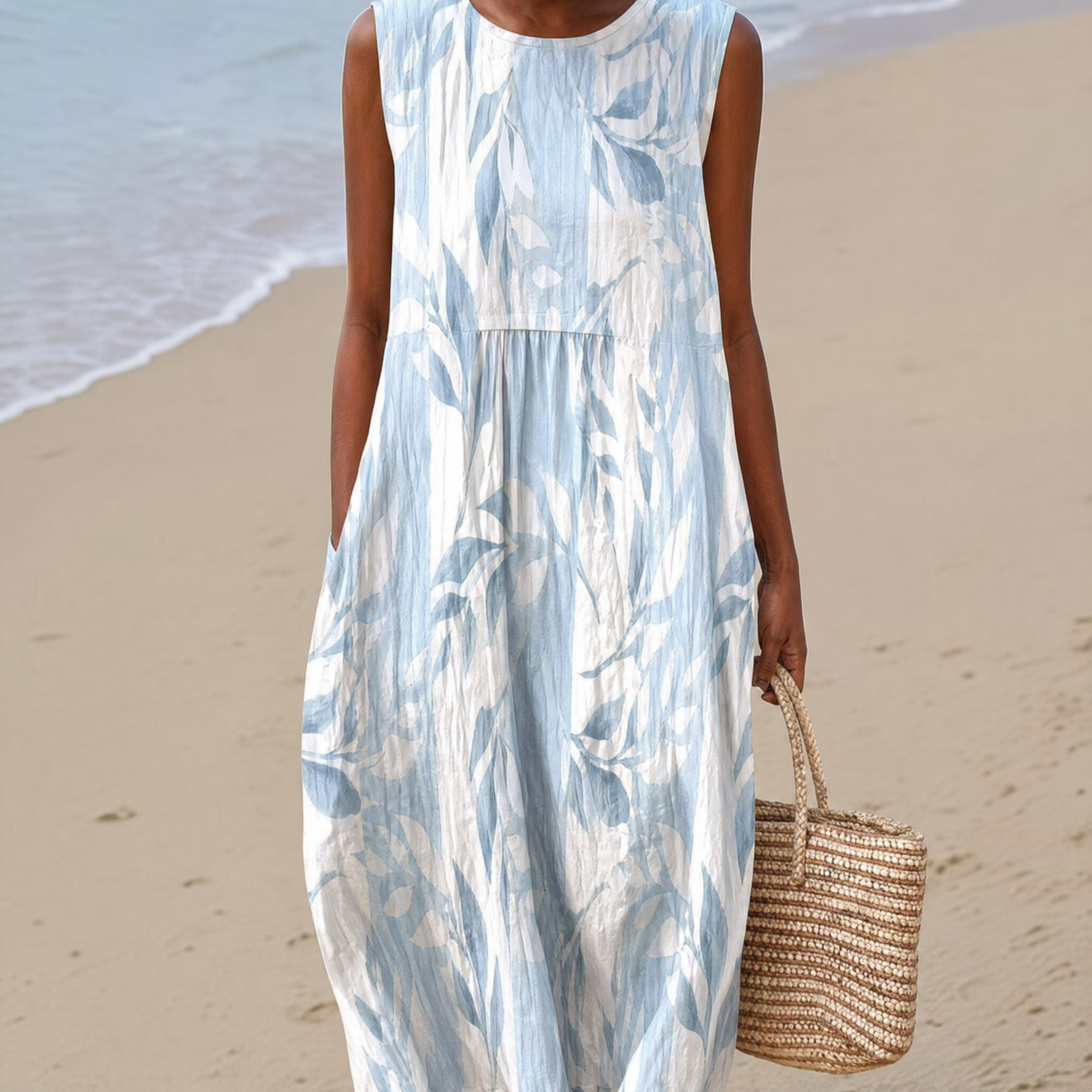 Boho Geometric Print Sleeveless Dress