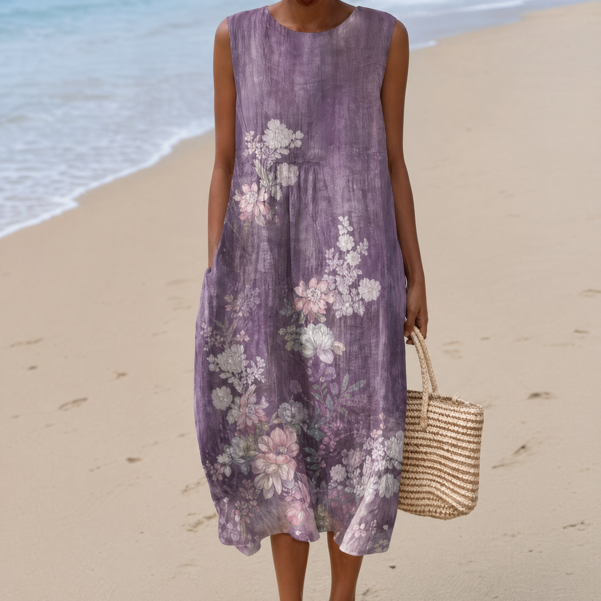 Boho Geometric Print Sleeveless Dress