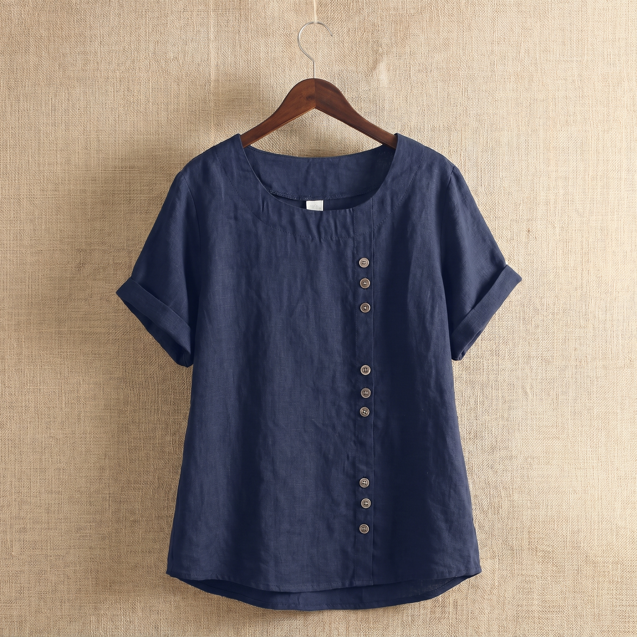 Asymmetrical Button Tunic Top