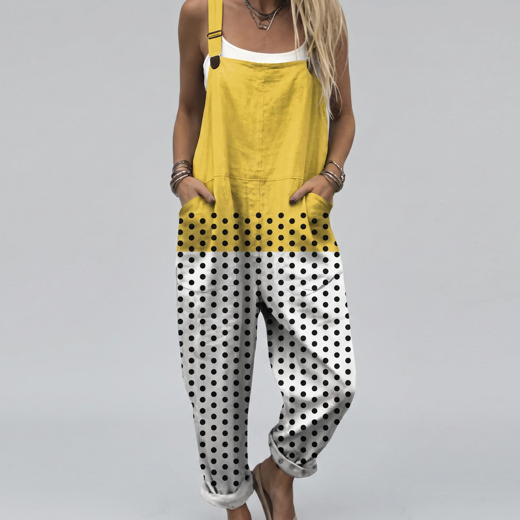 Dottie™ | Colorblock Polka Dot Jumpsuit