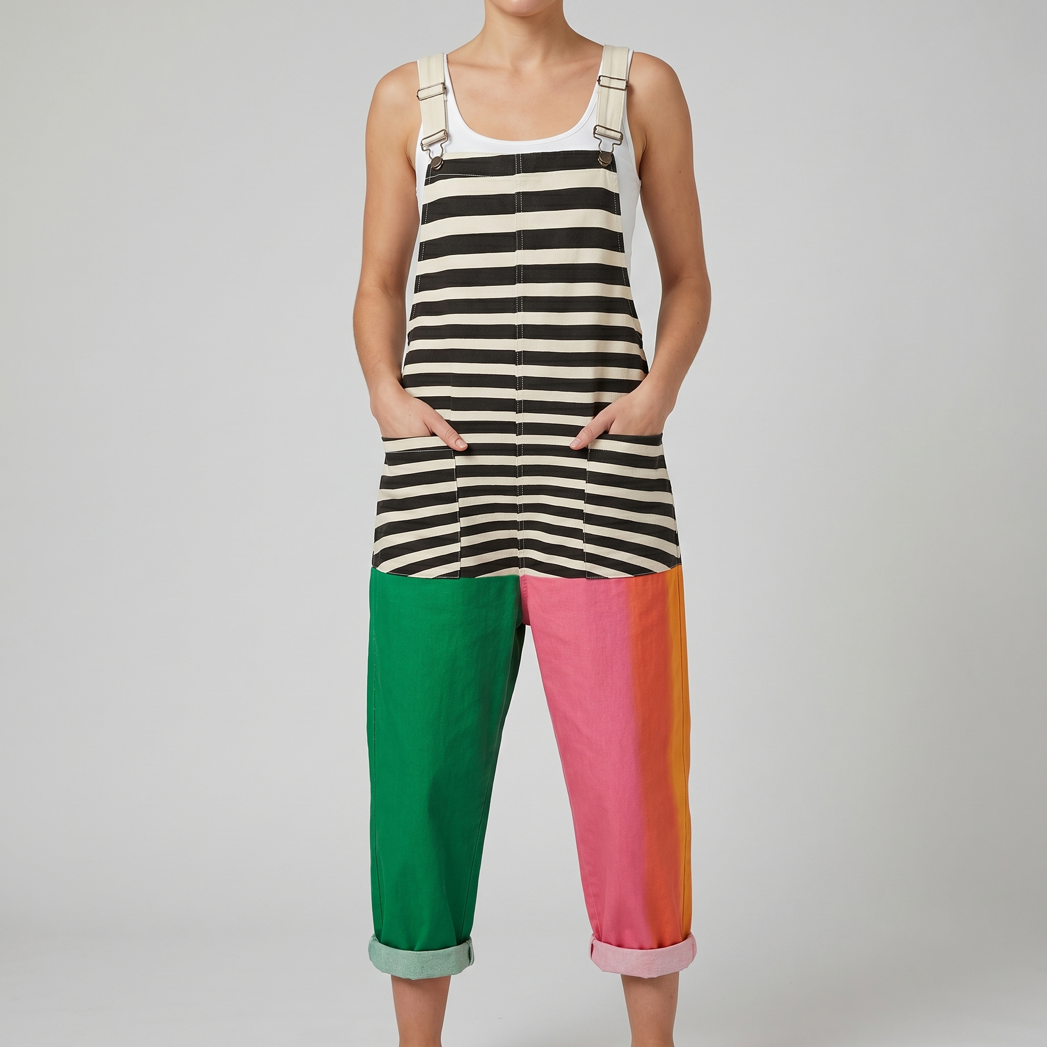 Zesty™ | Stripe Colorblock Jumpsuit