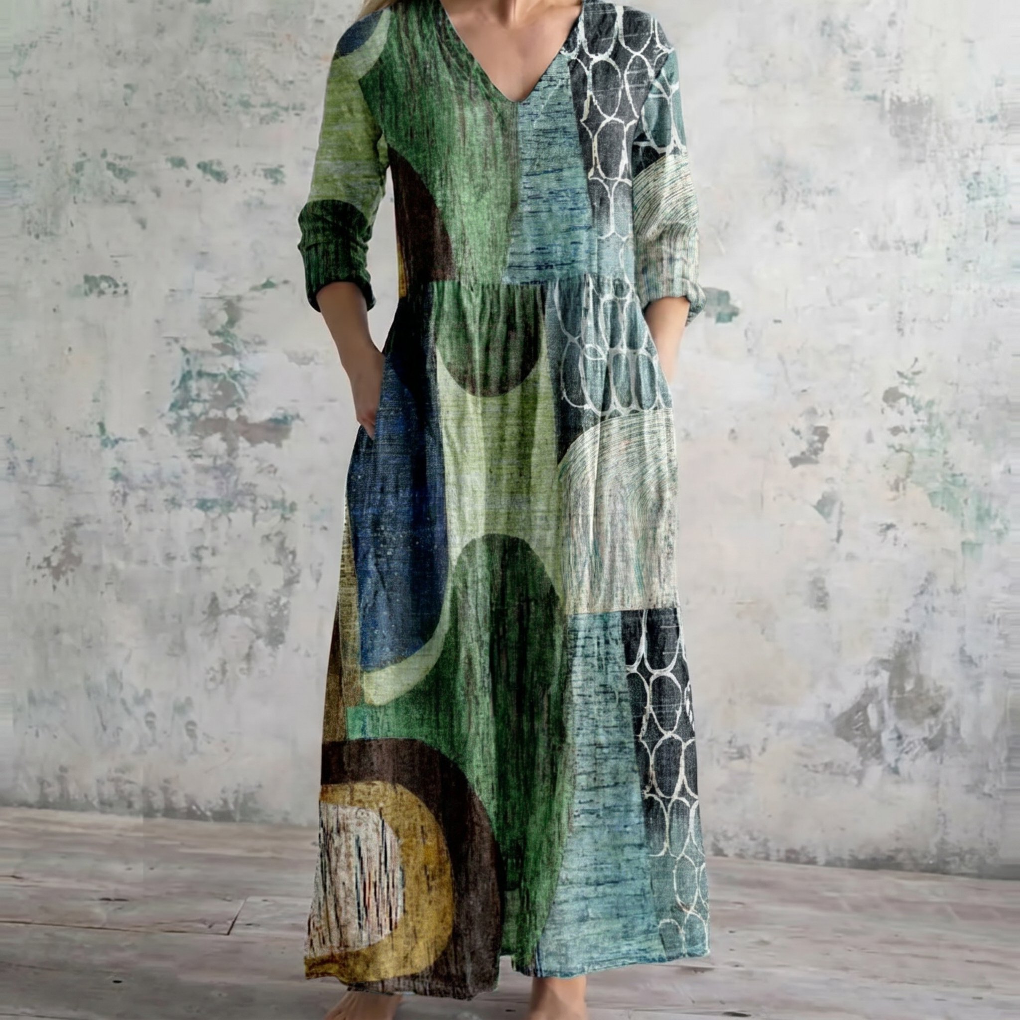 Breathable Comfort Floral Print Maxi Dress