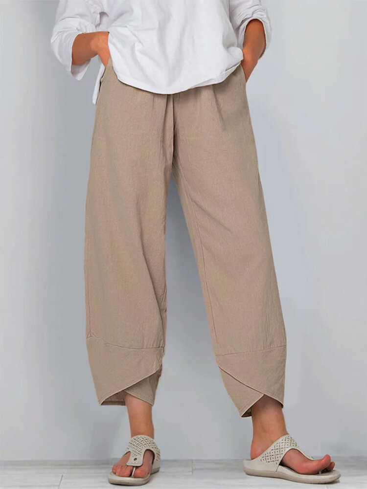 Comfortable Tulip Hem Wide Leg Pants