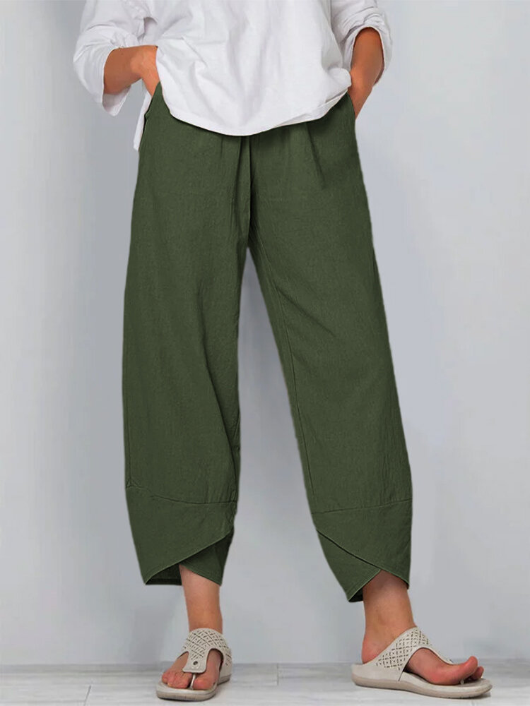 Comfortable Tulip Hem Wide Leg Pants