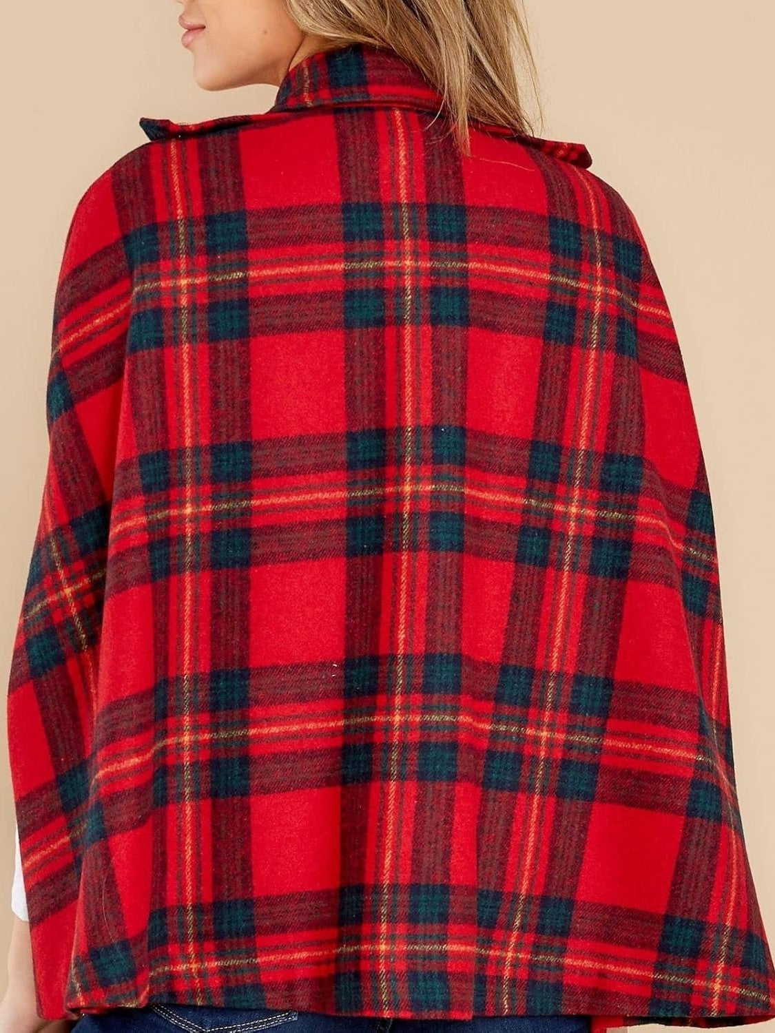 Clara™ | Plaid double-breasted cape coat