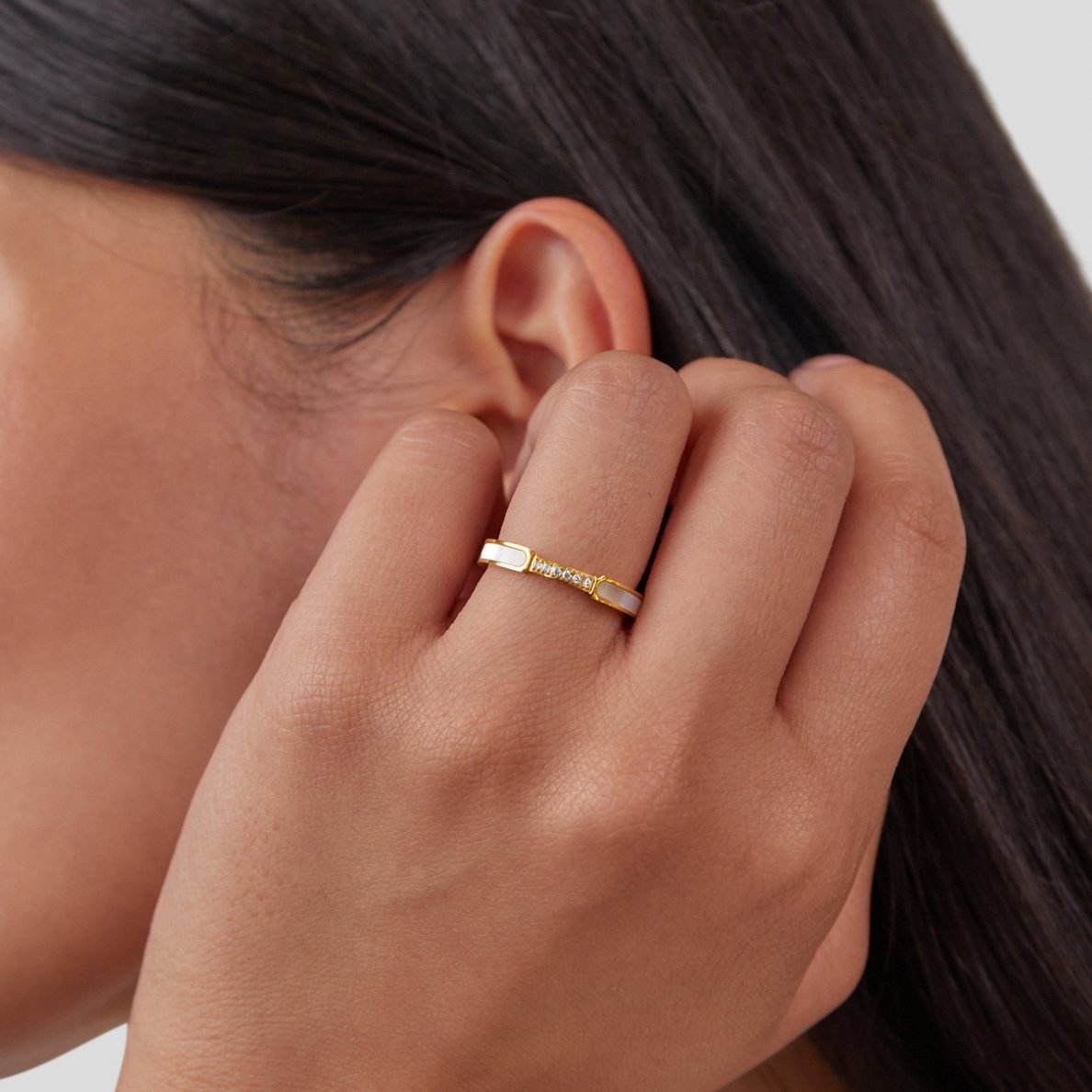 Unity - Pearl & Crystal Ring