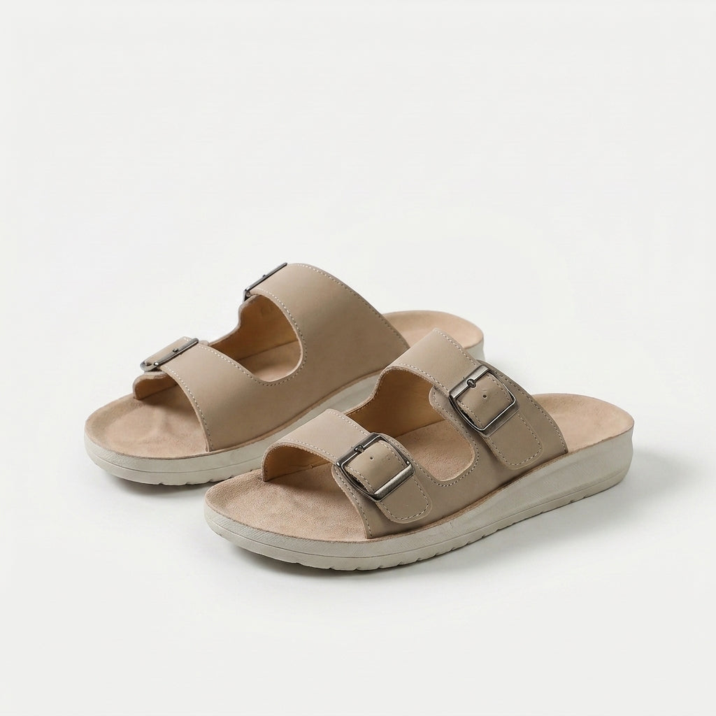 Mae – Comfort Slides with Adjustable Double Buckle