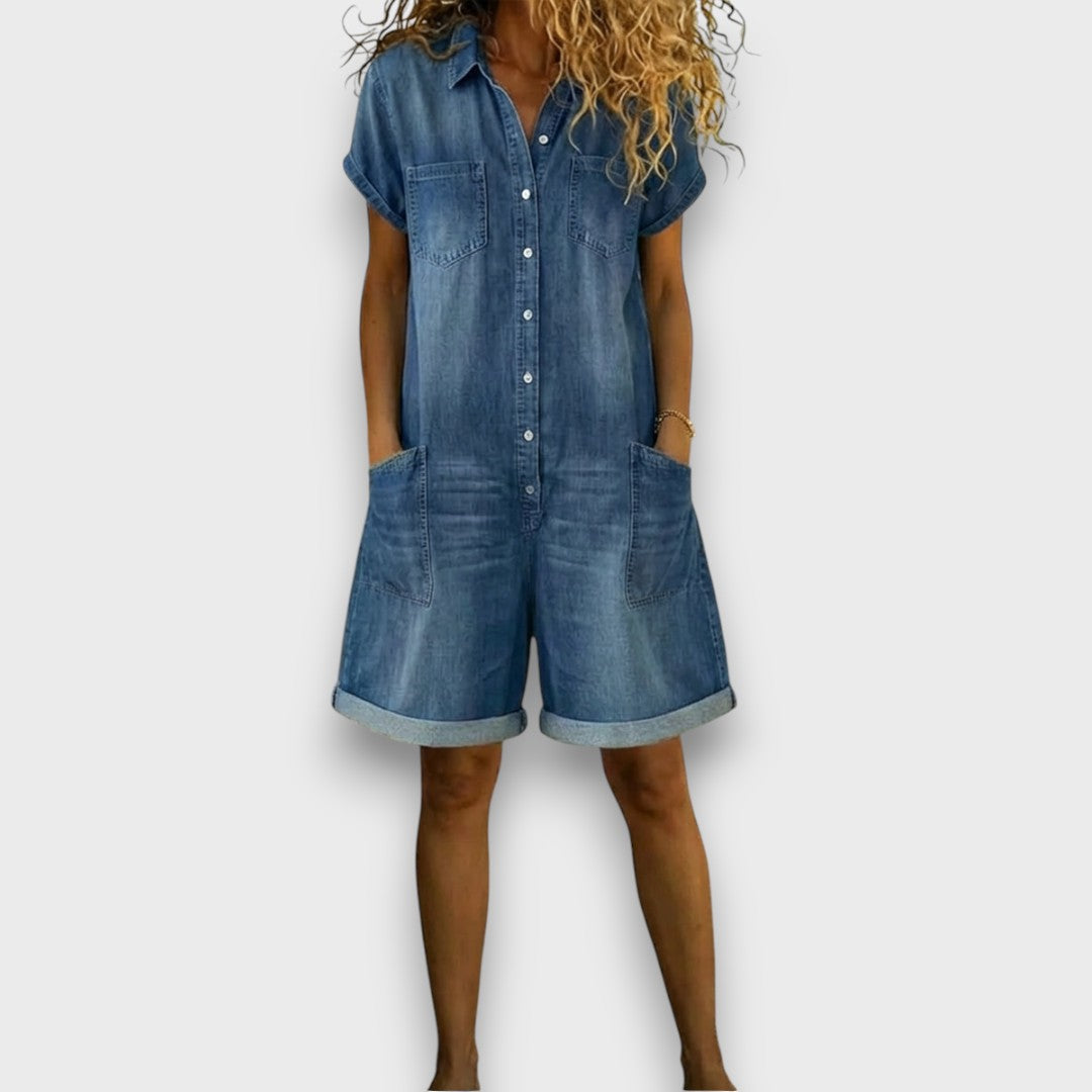 Joan™ | Short Denim-Look Overall
