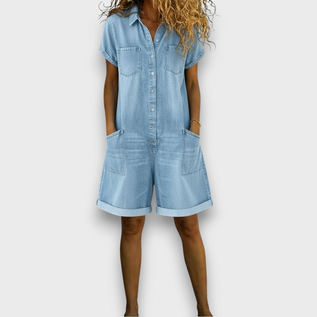 Joan™ | Short Denim-Look Overall