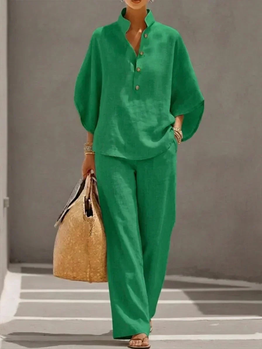 Claudia | Elegant Wide Sleeve Two-Piece Set