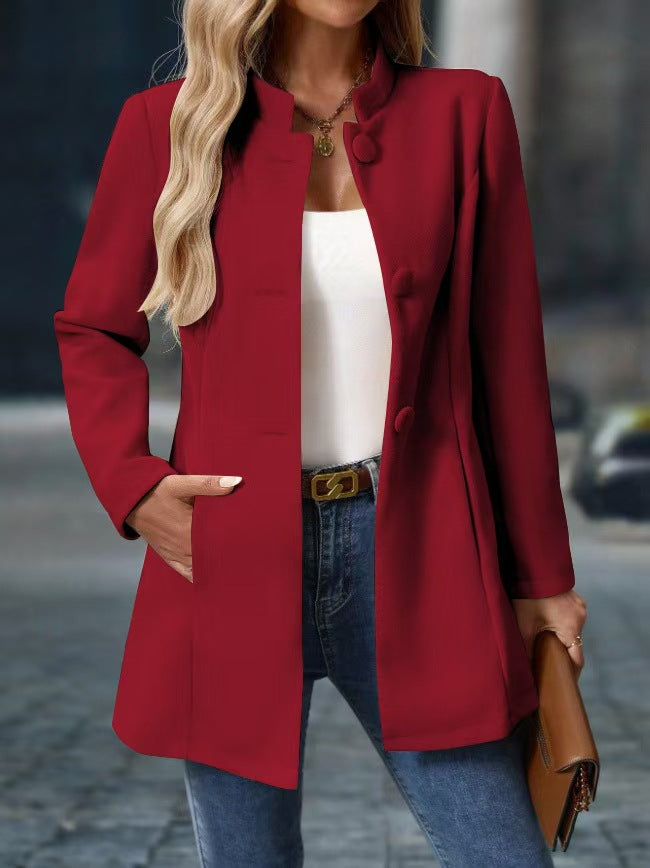Joliette™ | Stand Collar Single Breasted Tailored Coat