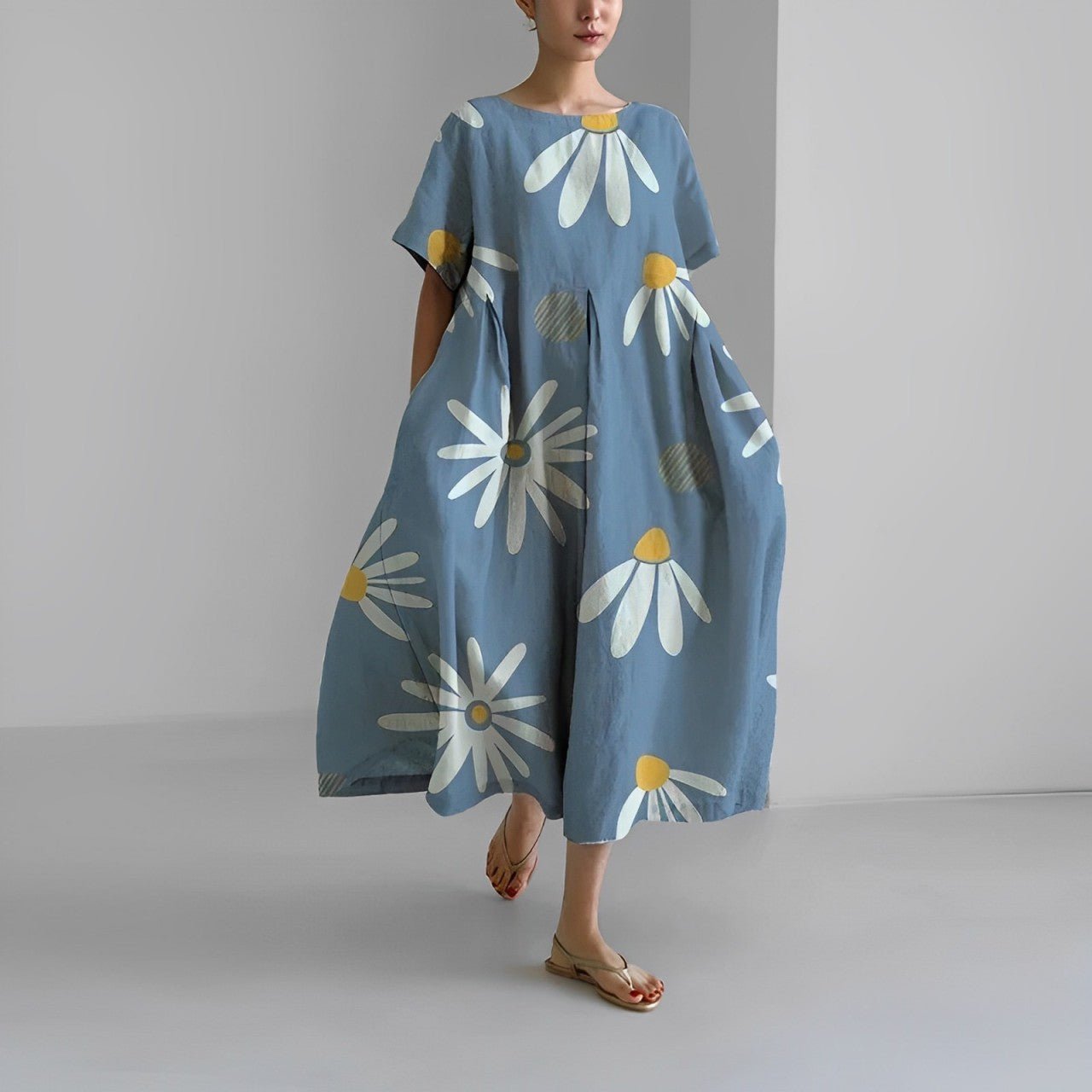 Artistic Floral Oversized Maxi Dress